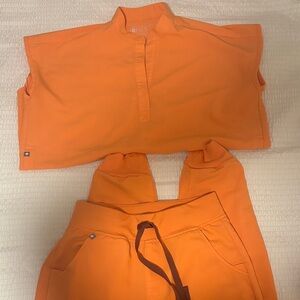 Figs Vibrant Orange Scrub Ensemble